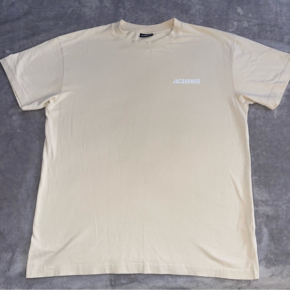 Jacquemus beige, light cream, light nude t-shirt, short sleeve, top